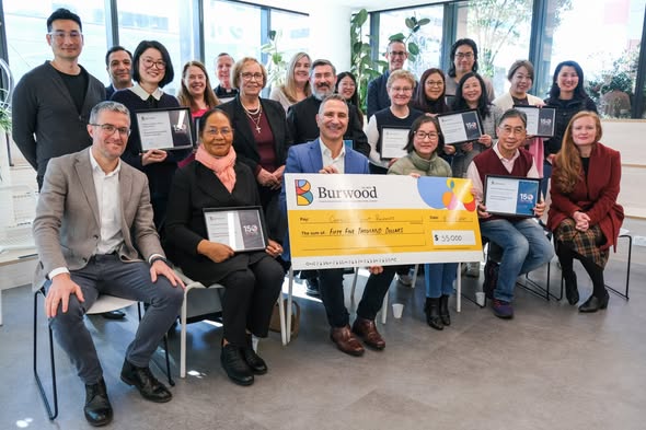 SOPMCA members at the Burwood Council grant announcement