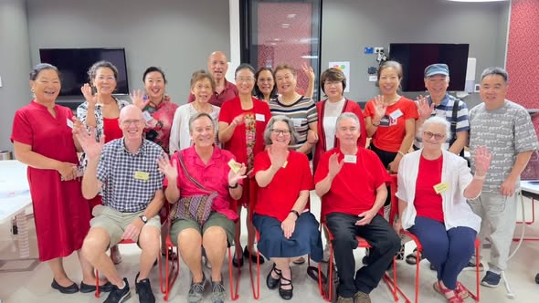 Lunar New Year English Corner — group photo at Wentworth Point