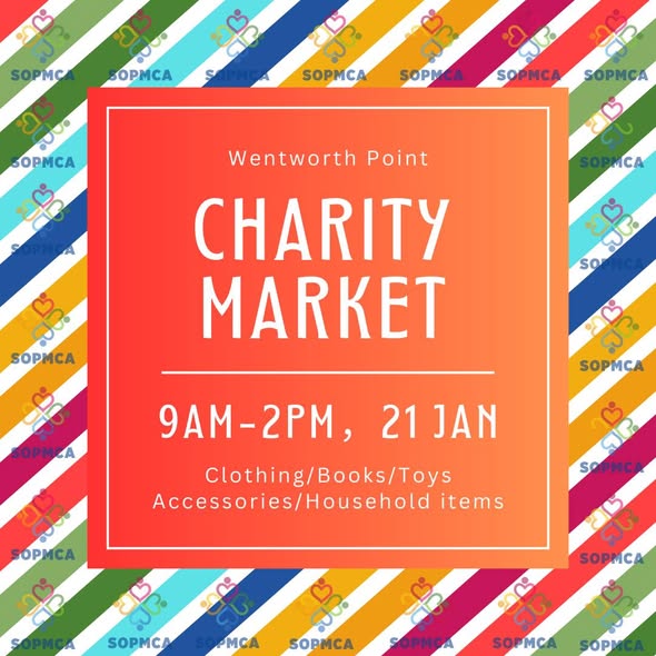 SOPMCA volunteers at the Wentworth Point Charity Market stall
